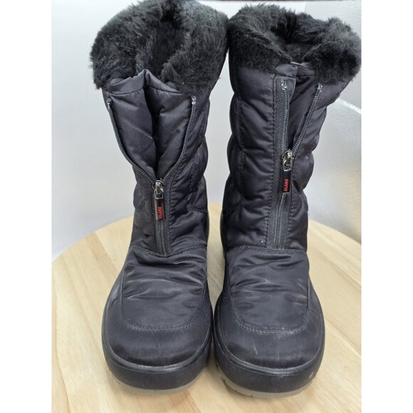 OLANG Size 7 Women's Winter Ski Snow Boots Insulated  Black Faux-Fur Lining GRIP - Picture 4 of 11